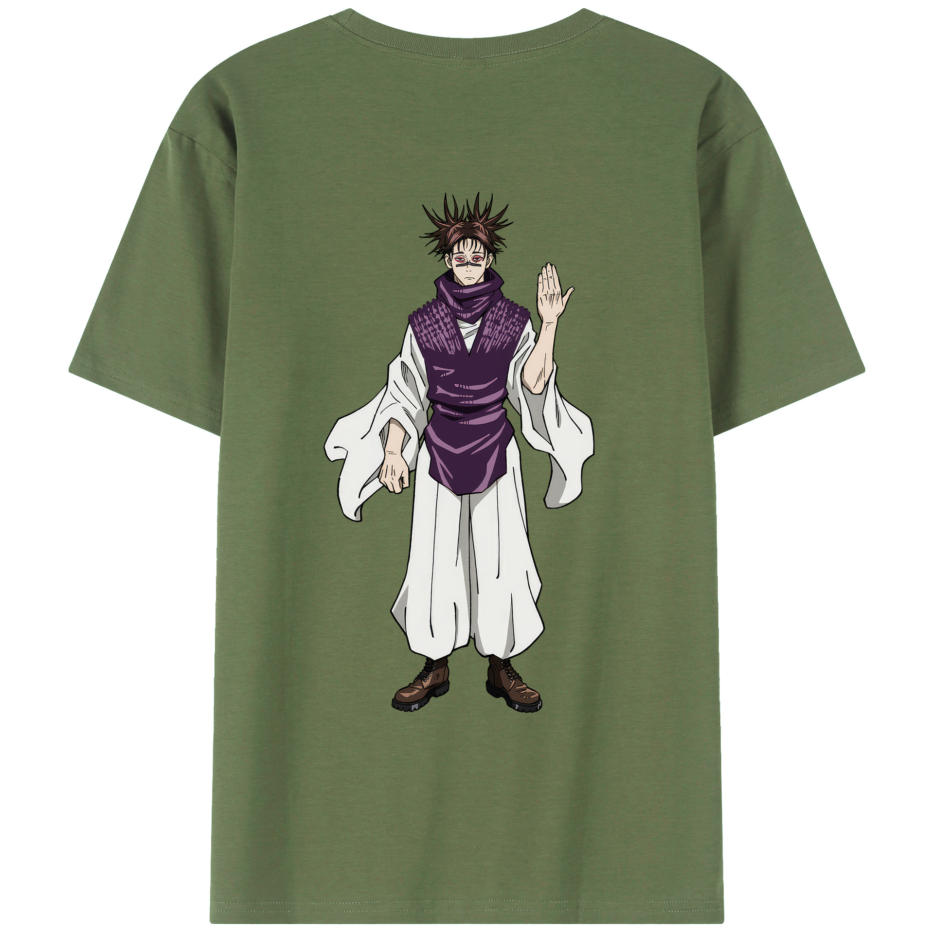 （画像用） 呪術廻戦 Jujutsu Kaisen 綿100％ メンズ半袖Tシャツ（バックプリント） 通気性